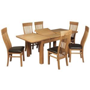 Empire Medium Butterfly Extending Dining Set With 6 Chairs