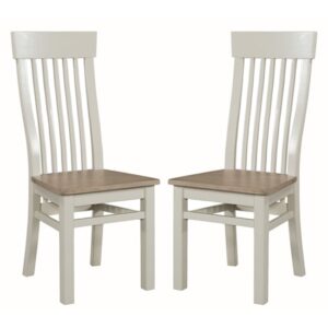 Trevino Wooden Dining Chairs In Stone In A Pair