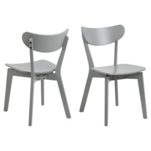 Reims Grey Wooden Dining Chairs In Pair