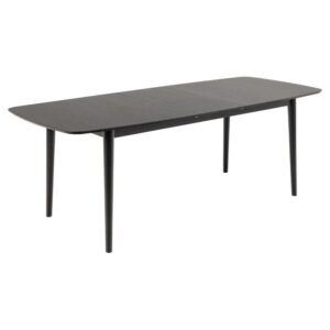 Malibu Wooden Extending Dining Table In Matt Black