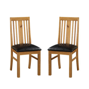 Adriel Light Oak Wooden Dining Chairs In Pair