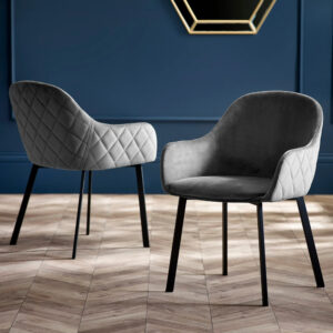 Lajas Grey Velvet Dining Chairs - Pair