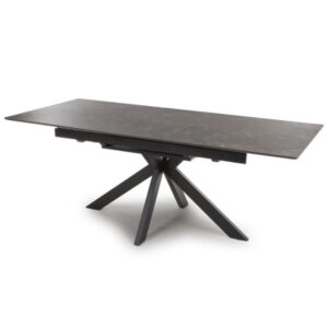 Gabri Large Sintered Stone Extending Dining Table In Black