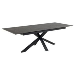 Hyeres Large Ceramic Extending Dining Table In Black Fairbanks