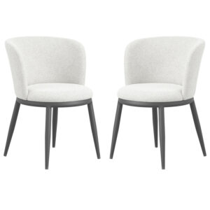 Nixa Ivory Velvet Dining Chairs In Pair