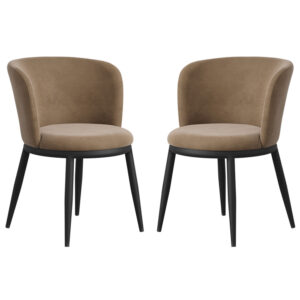 Nixa Mole Velvet Dining Chairs In Pair