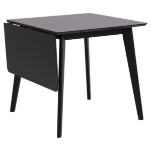 Reims Wooden Extending Dining Table In Matt Black