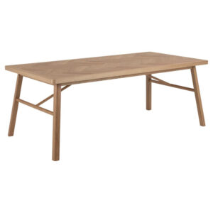 Galveston Wooden Rectangular Dining Table In Matt Oak